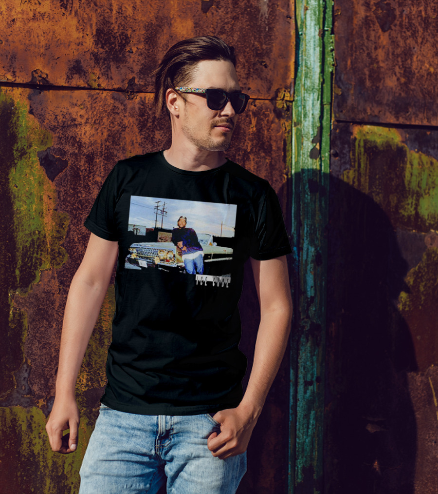 Ice Cube Leaning On Chevy Impala Lowrider T-Shirt