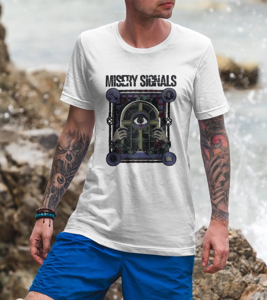 Misery Signals Echoes All-Seeing Eye Roses And Symbols T-Shirt