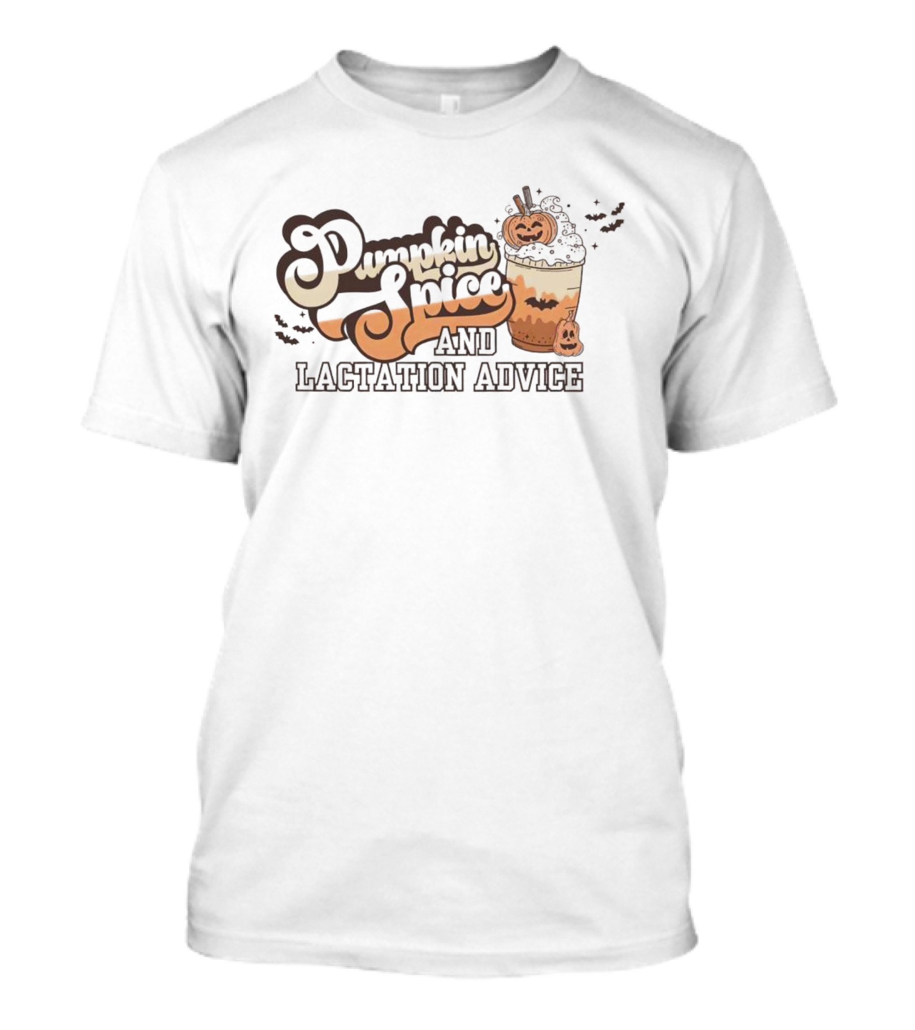 Pumpkin Spice And Lactation Advice Halloween Coffee Pumpkin T-Shirt