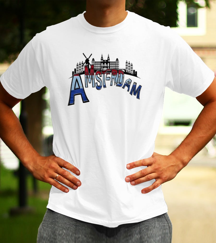 Amsterdam Dutch Skyline Windmill Souvenir T-Shirt