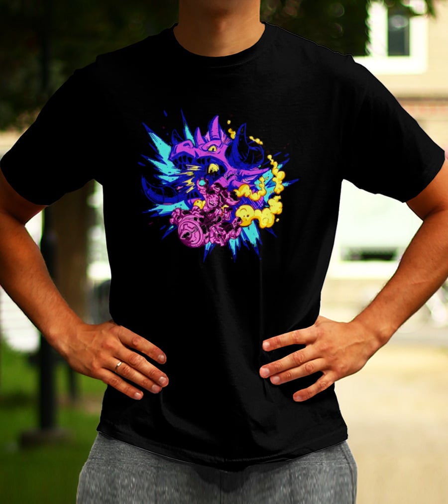 Blizzard Gear Warcraft Rumble Vibrant Dragon Mech Battle Explosion T-Shirt