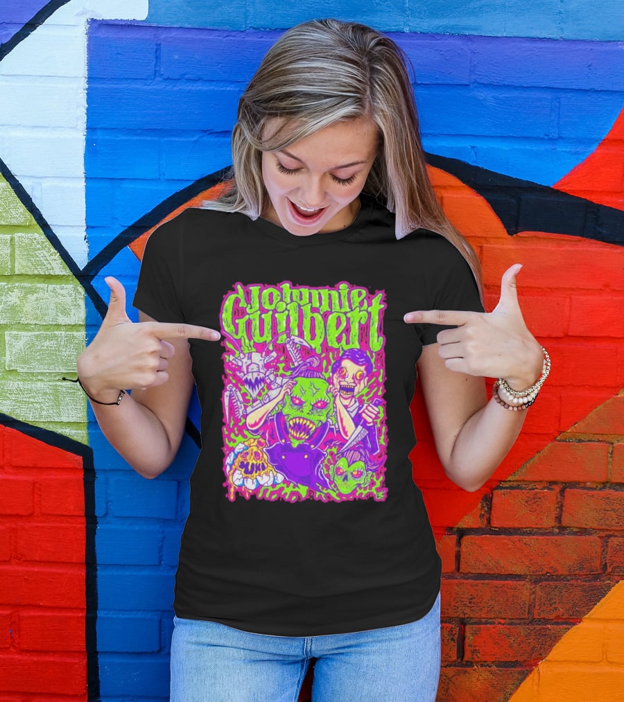 Johnnie Guilbert Haunted Ghouls Monster Faces T-Shirt