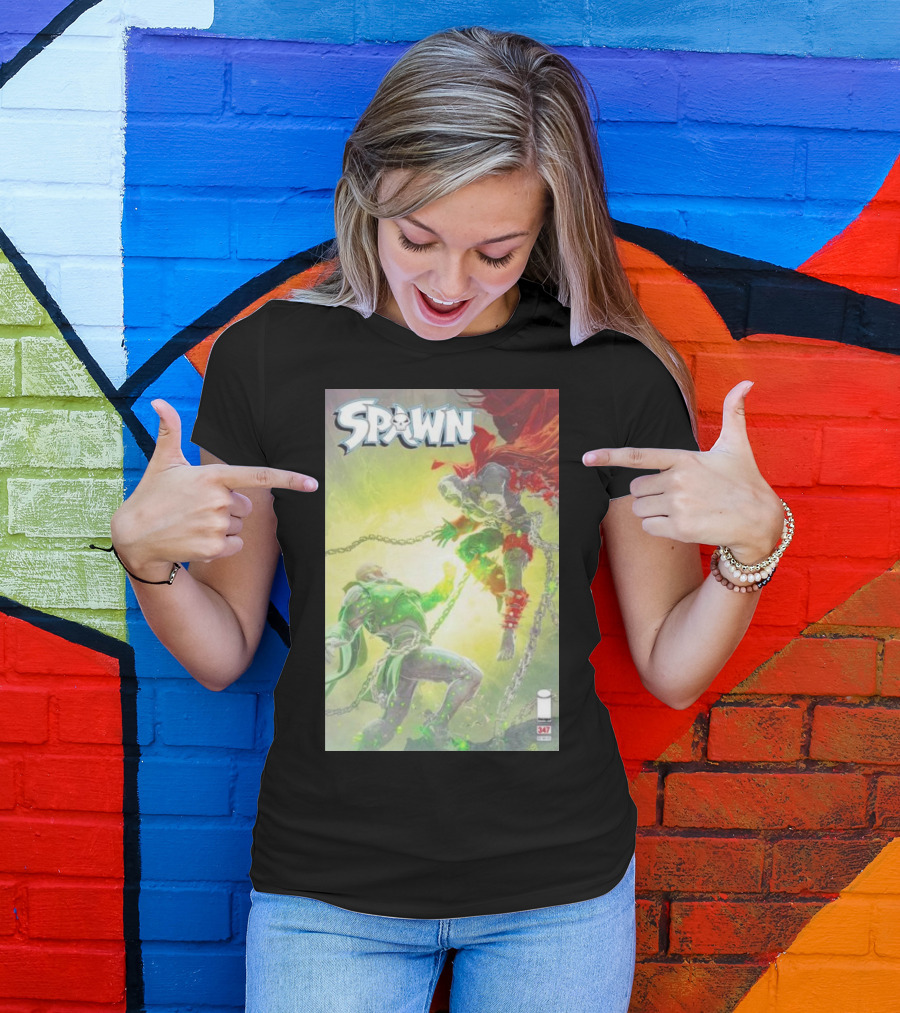 Spawn 347 Comic Cover Dark Hero Battle Chains T-Shirt