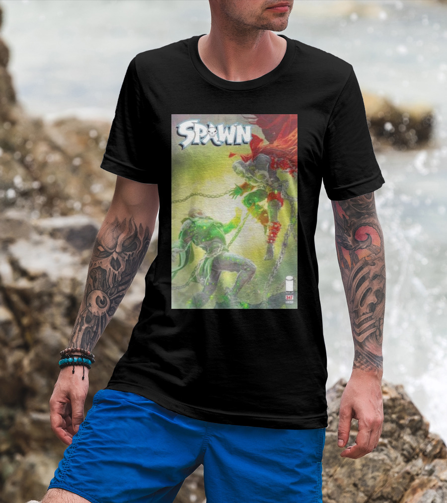 Spawn 347 Comic Cover Dark Hero Battle Chains T-Shirt