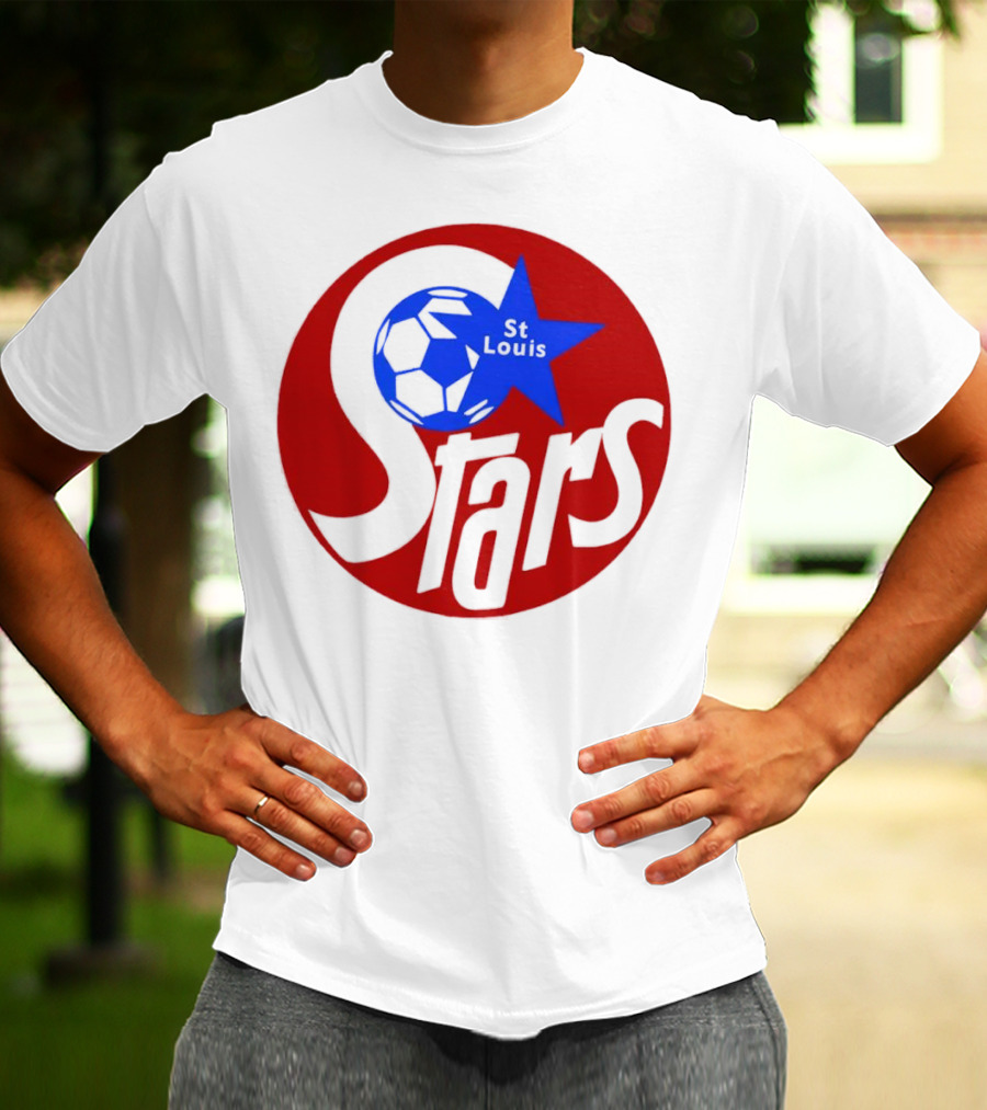St Louis Stars Soccer 1977 NASL Classic Logo With Soccer Ball And Blue Star T-Shirt