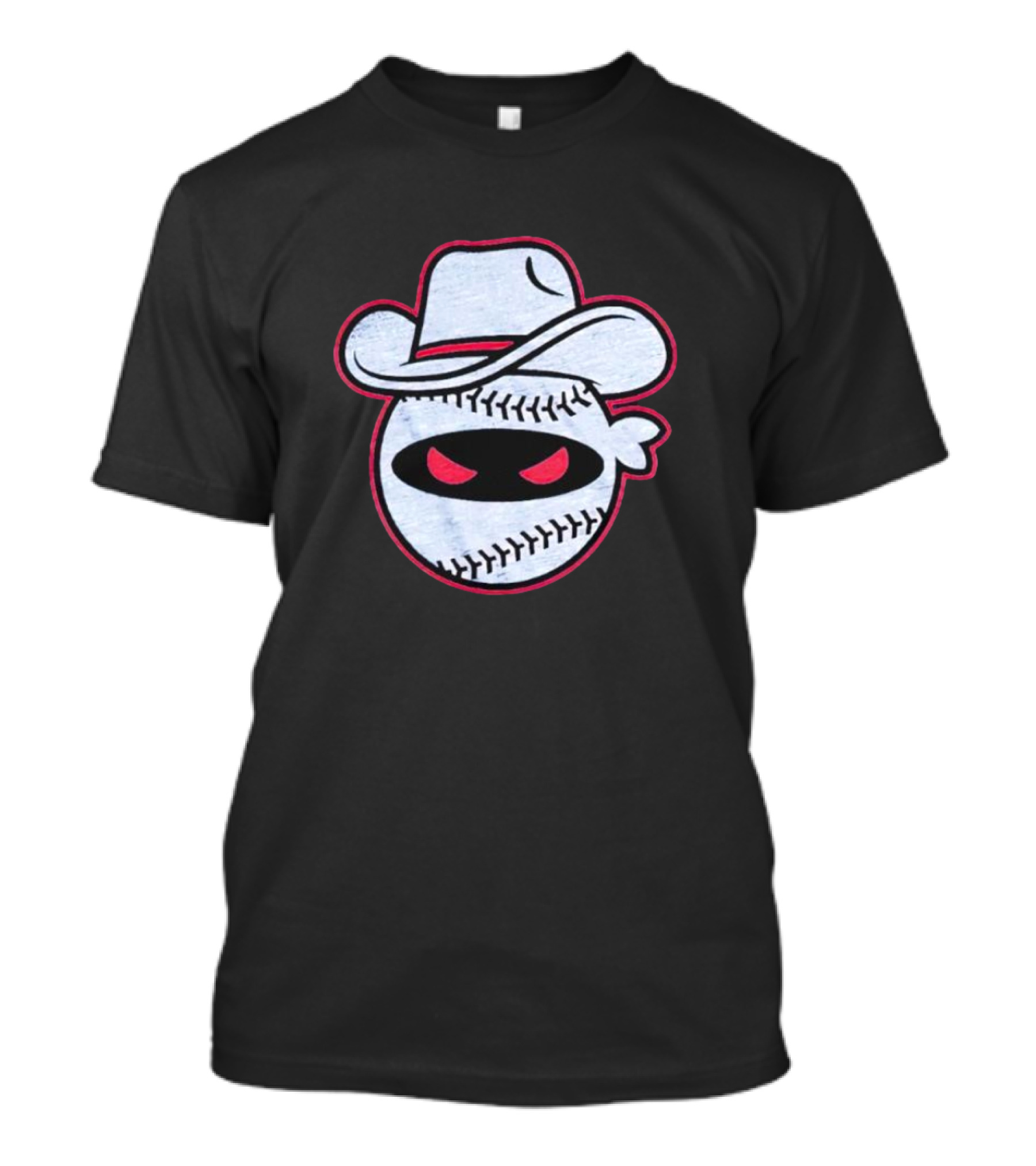 Pitching Ninja Cowboy Baseball Icon Wearing Cowboy Hat T-Shirt