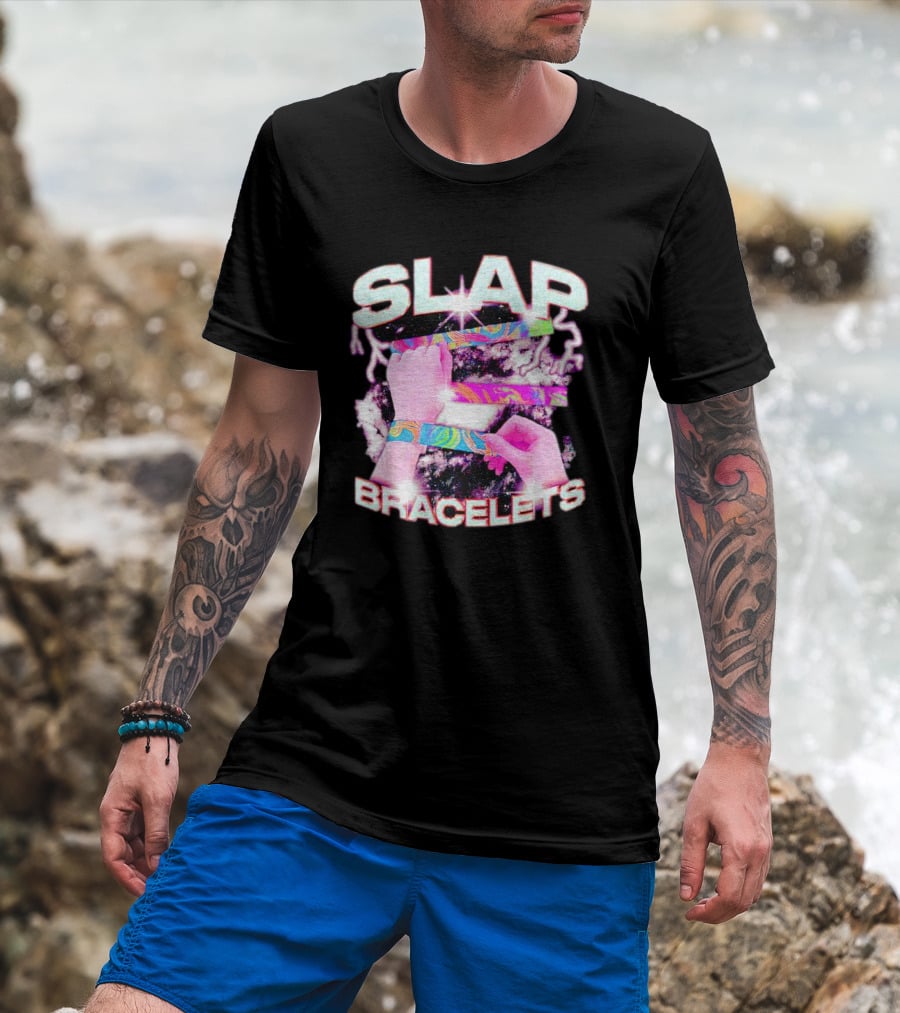SLAP Bracelets Psychedelic Neon Cosmic T-Shirt