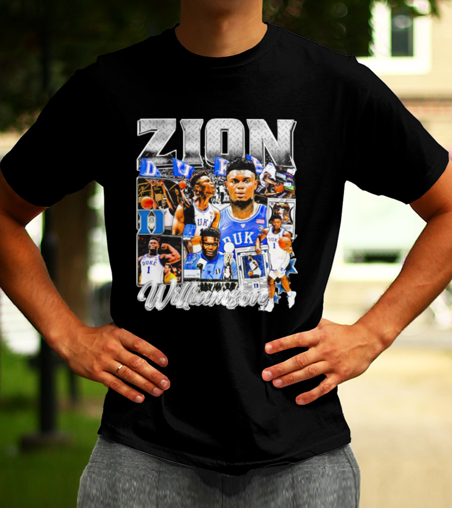 Zion Williamson Duke Blue Devils Collage Basketball Highlights T-Shirt