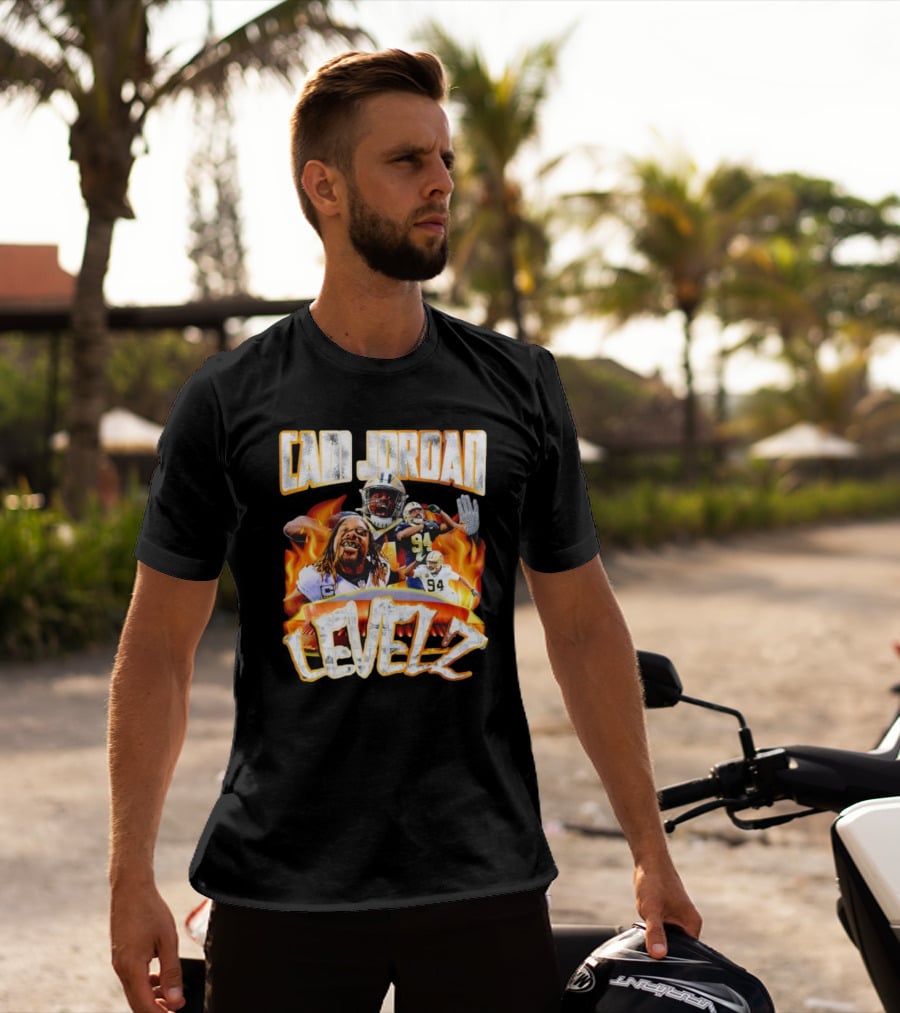 Cam Jordan Levelz Football Flames Action 94 T-Shirt