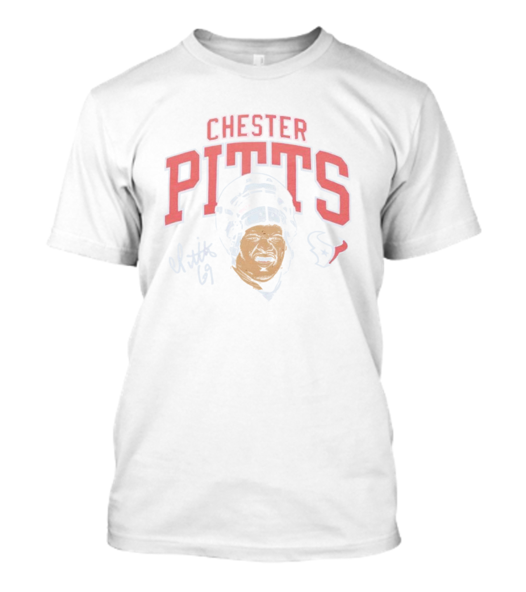 Chester Pitts Texans Signature 69 T-Shirt