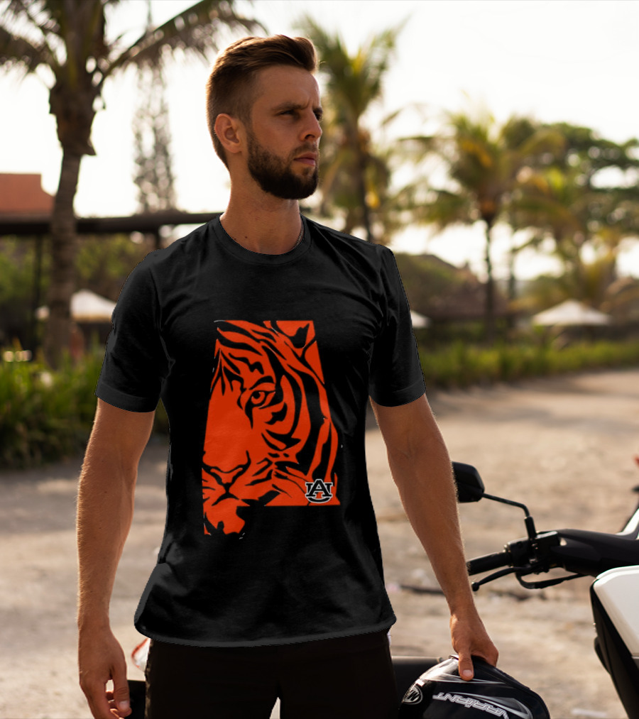 Auburn Tigers A Logo With Striped Tiger Face T-Shirt