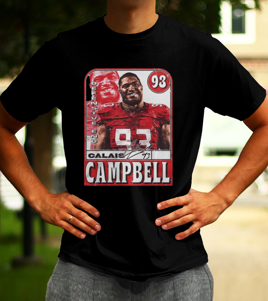 Defensive End Calais Campbell 93 Atlanta Football Card T-Shirt