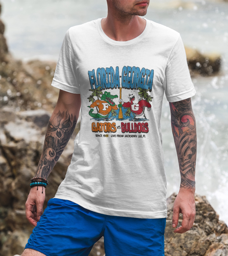 Florida Georgia Gators Vs. Bulldogs Since 1933 Live From Jacksonville FL T-Shirt