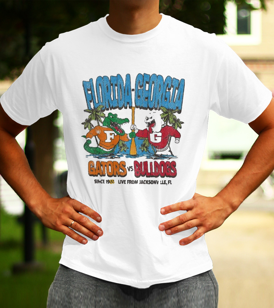 Florida Georgia Gators Vs. Bulldogs Since 1933 Live From Jacksonville FL T-Shirt