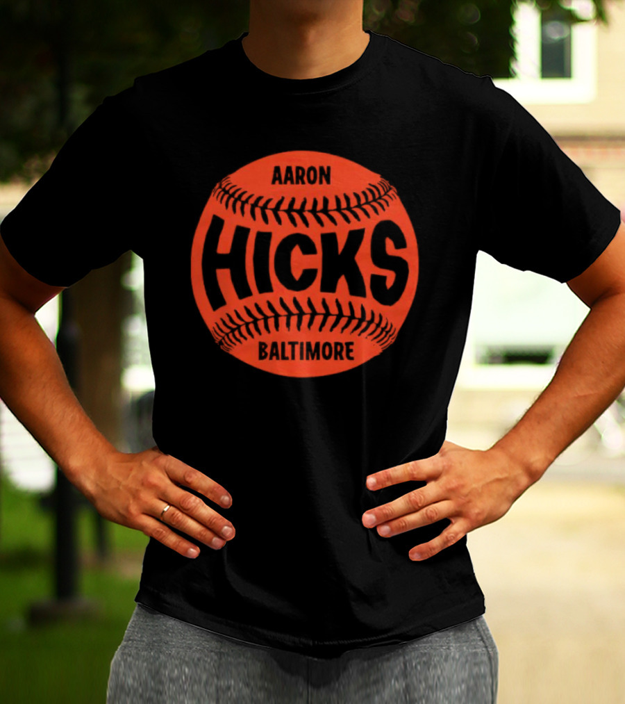 Aaron Hicks Baltimore Baseball Iconic Circular T-Shirt