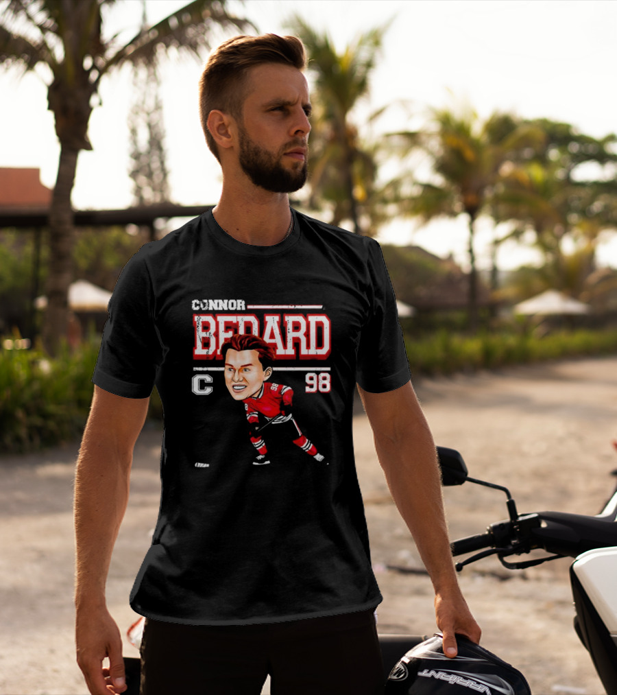 Connor Bedard Chicago Cartoon Hockey 98 T-Shirt