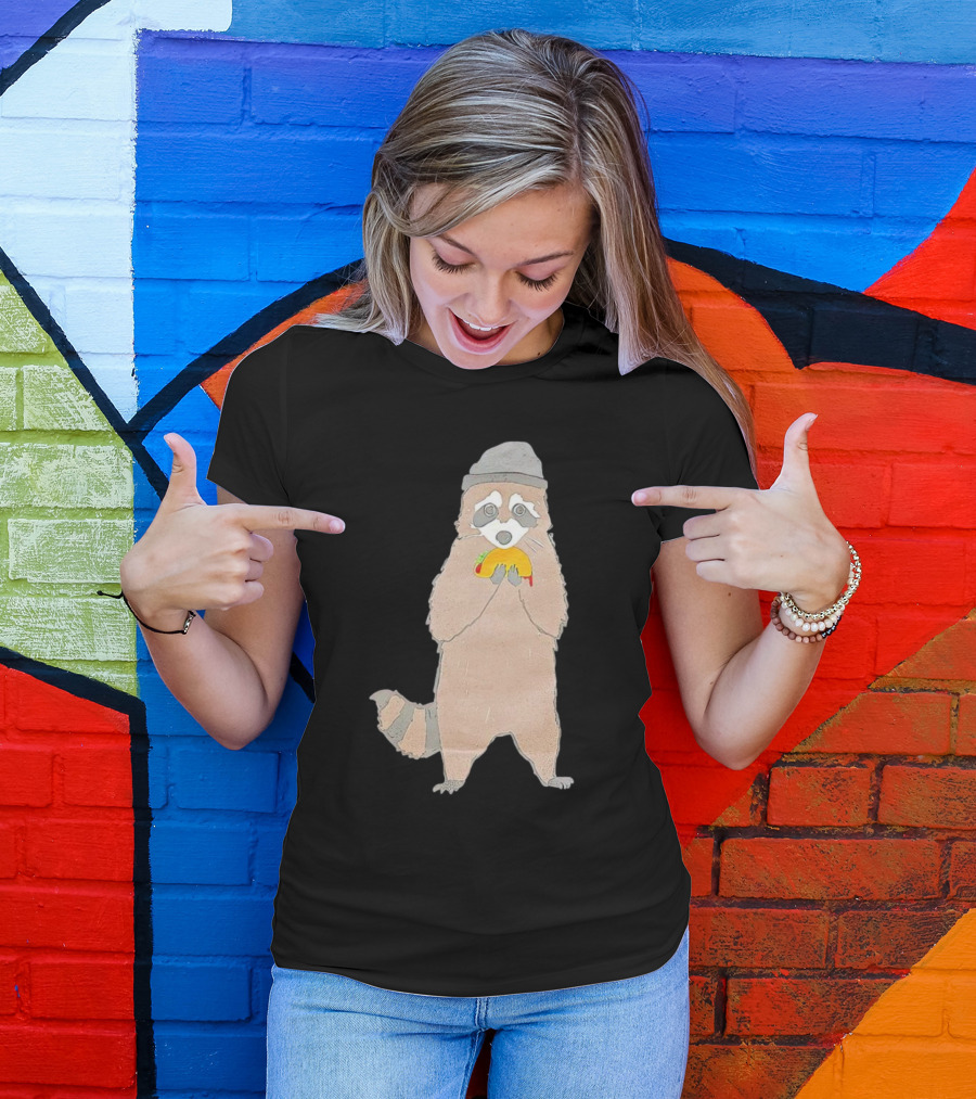 Mischievous Raccoon Eating Taco Bandit T-Shirt