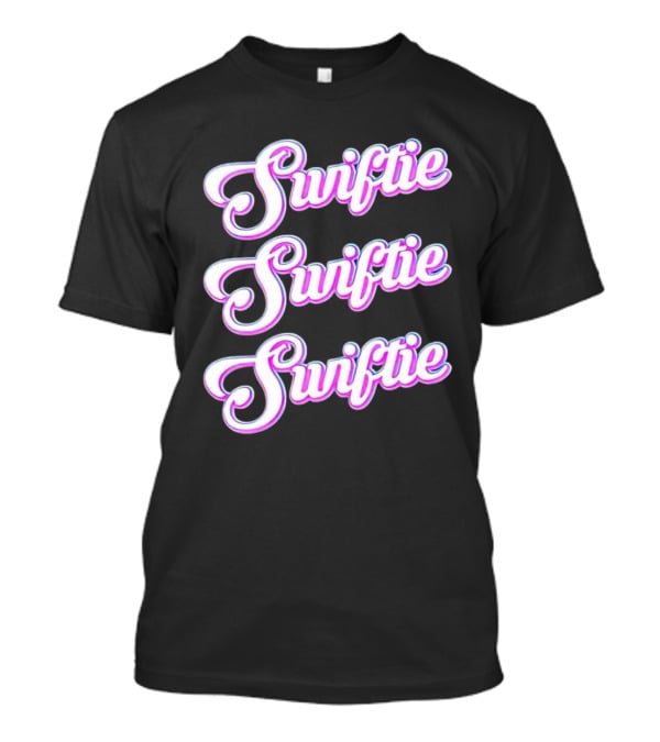 Triple Swiftie Groovy 80’s Style Retro Pink Typography T-Shirt
