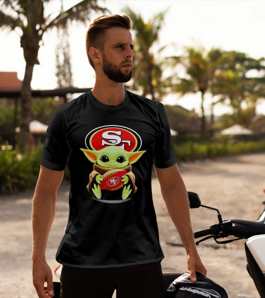 San Francisco 49ers Baby Yoda Football Fan T-Shirt