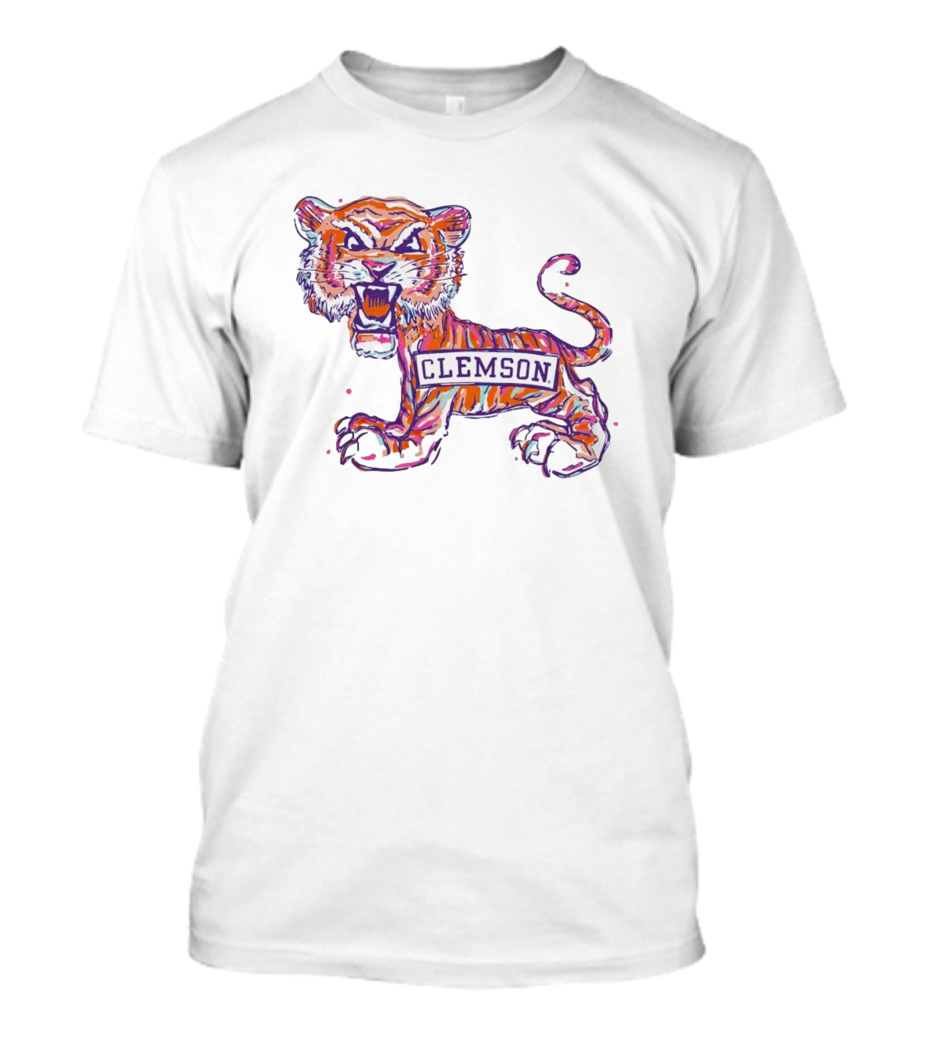 Clemson Tigers Fierce Painted Mascot T-Shirt