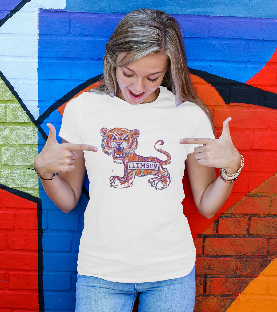 Clemson Tigers Fierce Painted Mascot T-Shirt