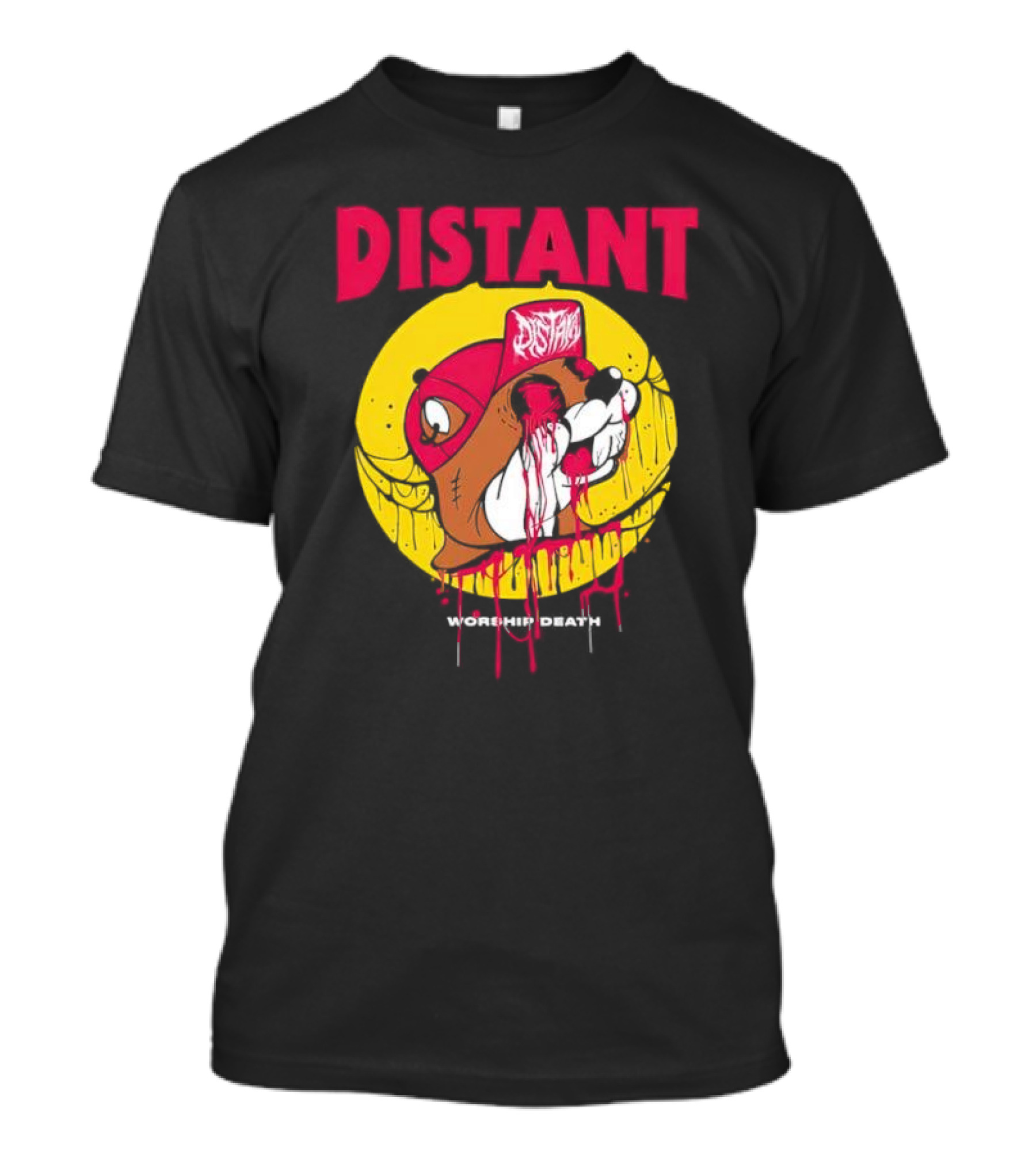 Distant Worship Death Melting Dog Graffiti Hat T-Shirt