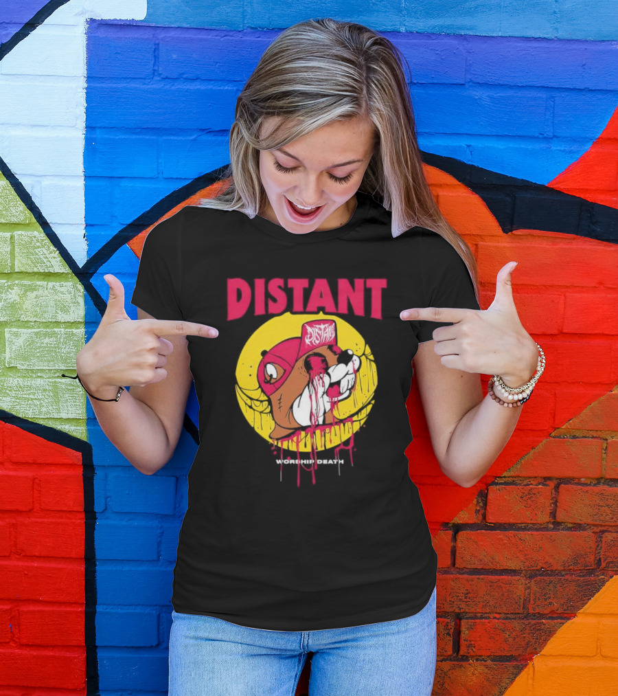 Distant Worship Death Melting Dog Graffiti Hat T-Shirt