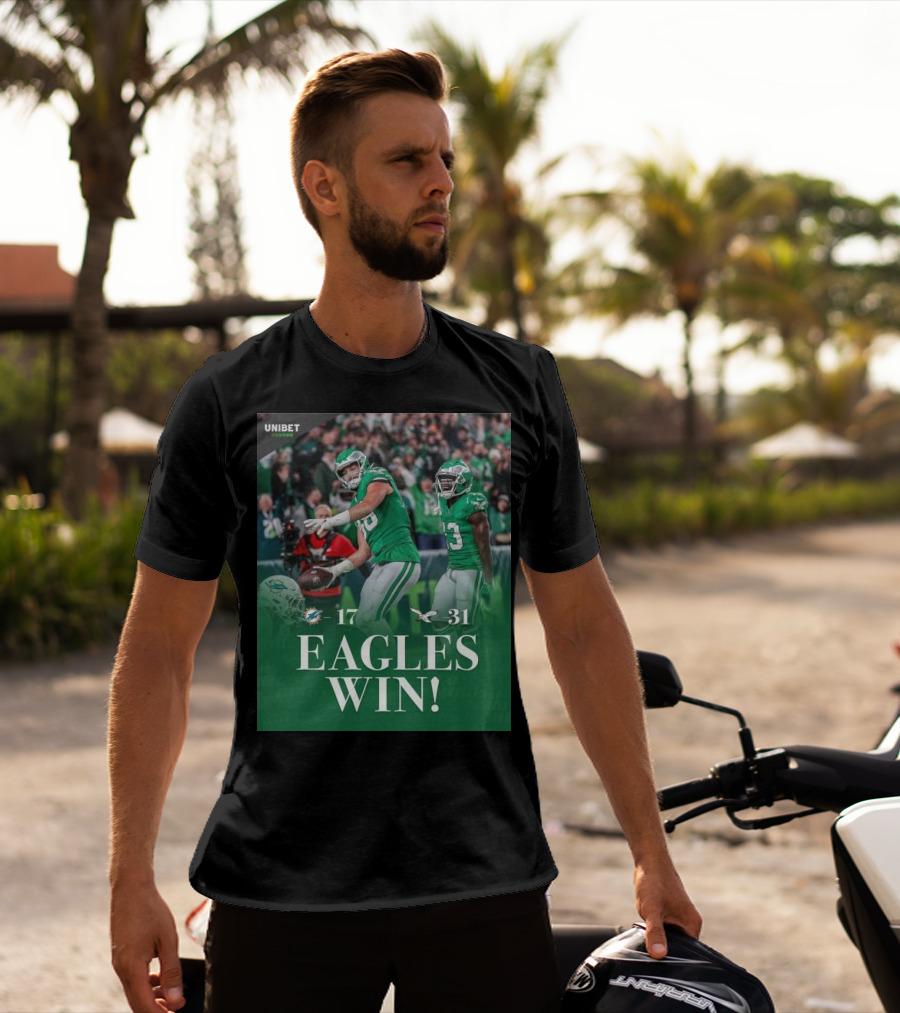 Eagles Win Over Dolphins 31-17 NFL Game Unibet Sports Highlight T-Shirt