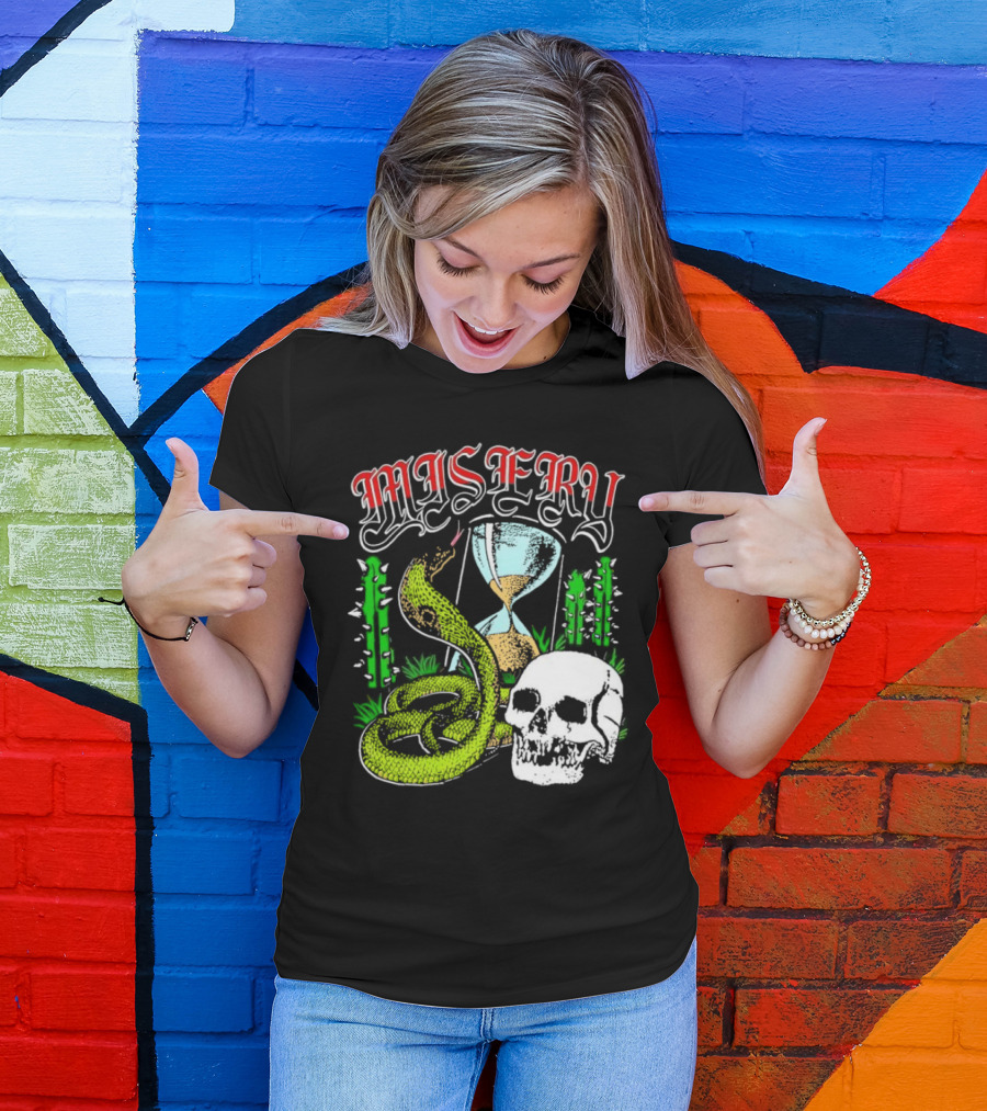 Misery Snake Skull Hourglass Cactus T-Shirt