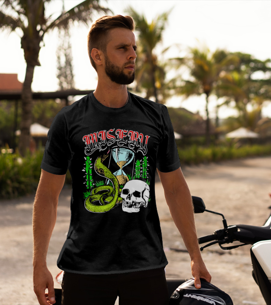 Misery Snake Skull Hourglass Cactus T-Shirt