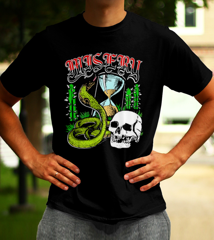Misery Snake Skull Hourglass Cactus T-Shirt