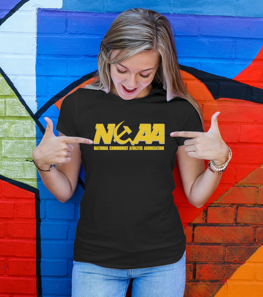 NCAA National Communist Athletic Association Hammer Sickle Michigan Wolverines T-Shirt