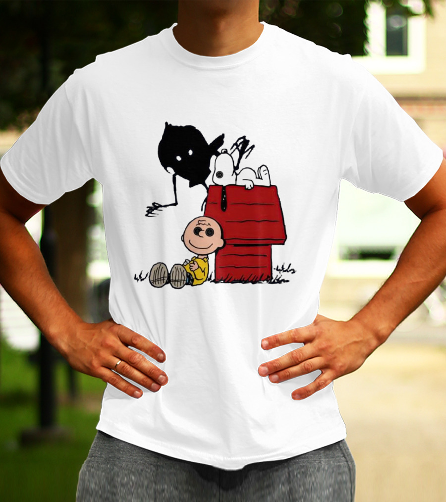 Charlie Brown Snoopy Woodstock Shadow Doghouse T-Shirt