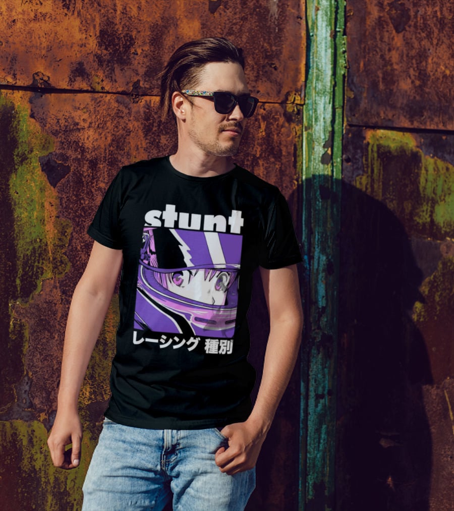Stunt Anime Style Racing Helmet T-Shirt