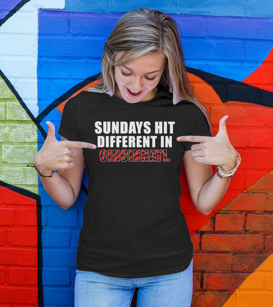Sundays Hit Different In Cincinnati Bengals Stripes T-Shirt