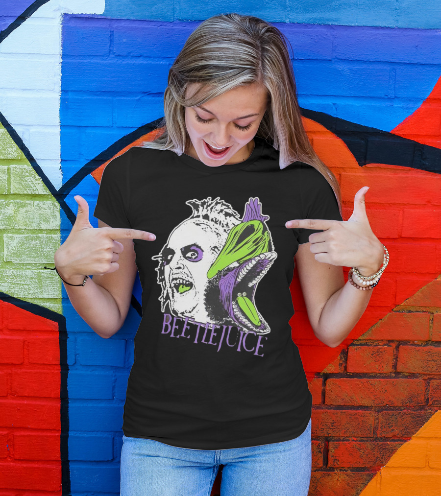 Beetlejuice Halloween Creature Mashup With Alligator Head T-Shirt