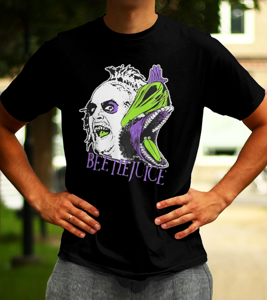 Beetlejuice Halloween Creature Mashup With Alligator Head T-Shirt