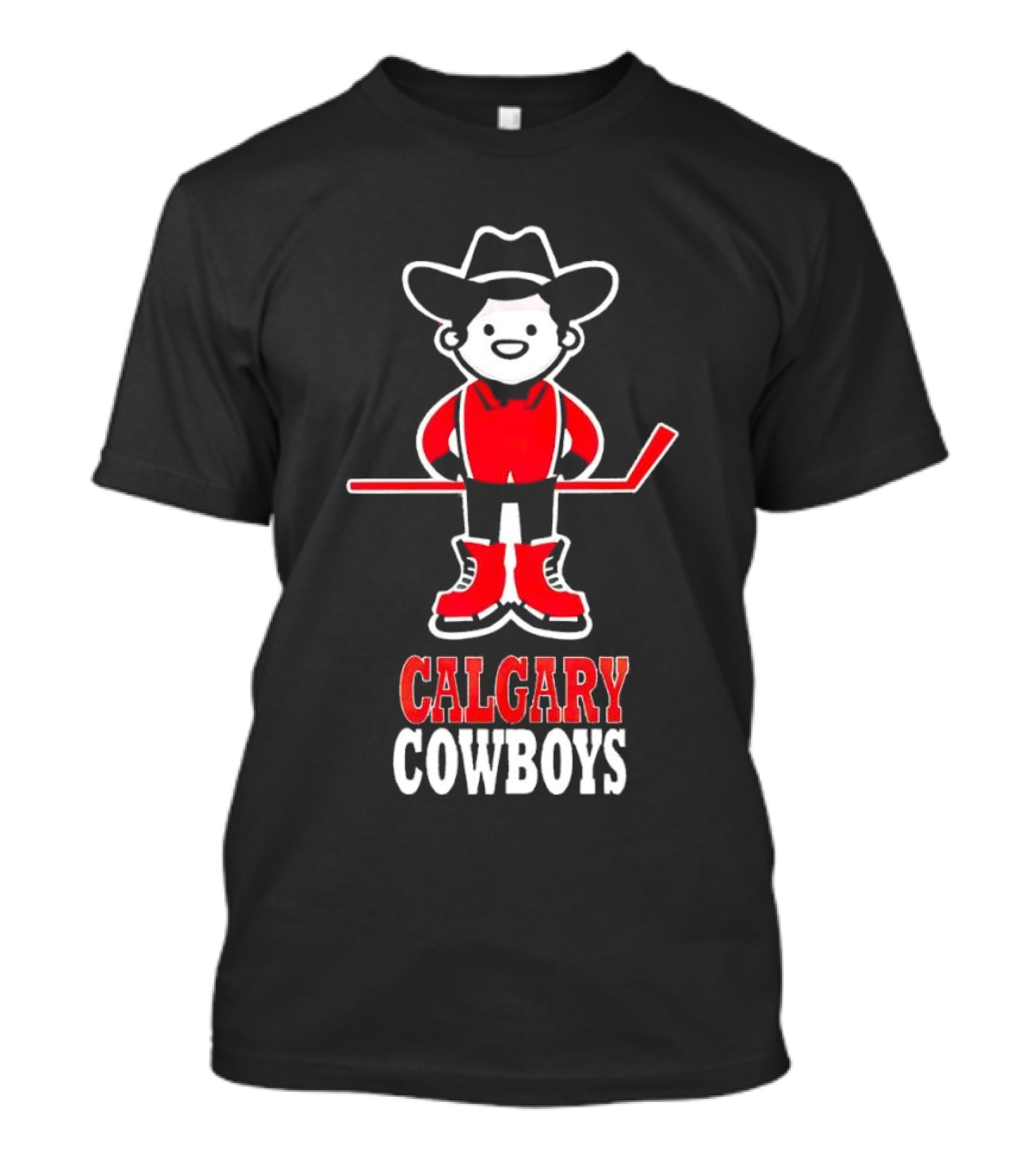 Calgary Cowboys Hockey Player In Cowboy Hat And Boots T-Shirt