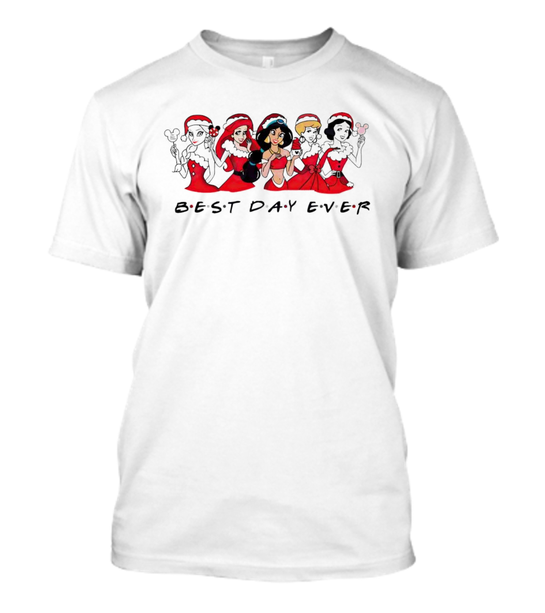 Disney Princess Friends Best Day Ever Christmas T-Shirt
