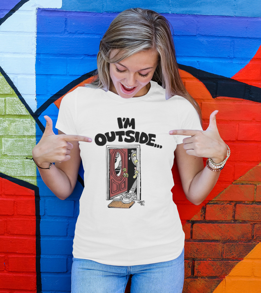 Frko I'm Outside Grim Reaper Door Comic T-Shirt