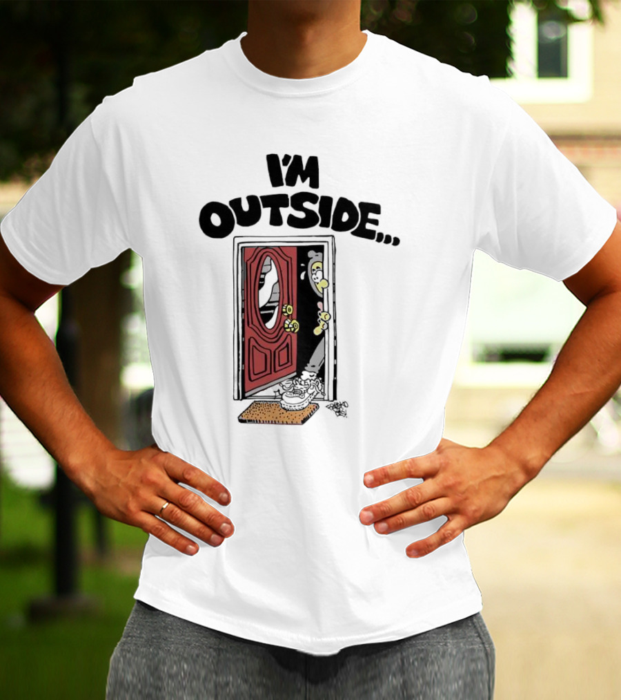 Frko I'm Outside Grim Reaper Door Comic T-Shirt
