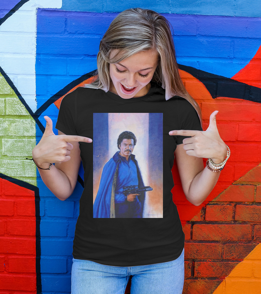 Lando Calrissian Holding Blaster Star Wars Character T-Shirt