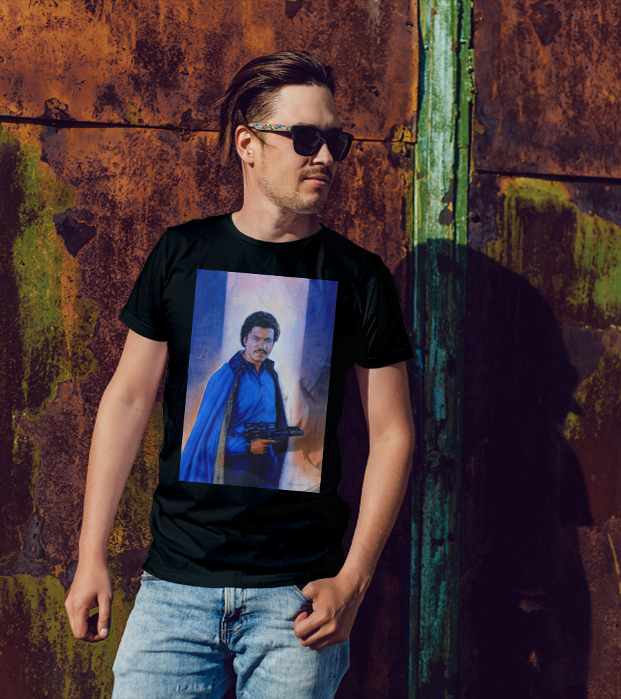 Lando Calrissian Holding Blaster Star Wars Character T-Shirt
