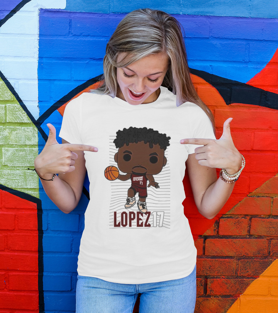 Lopez 17 Basketball Chibi Dribble T-Shirt