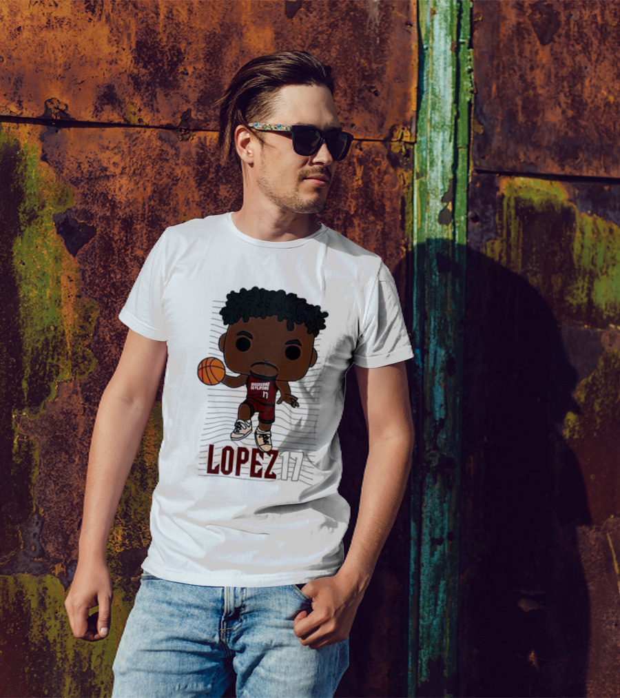 Lopez 17 Basketball Chibi Dribble T-Shirt