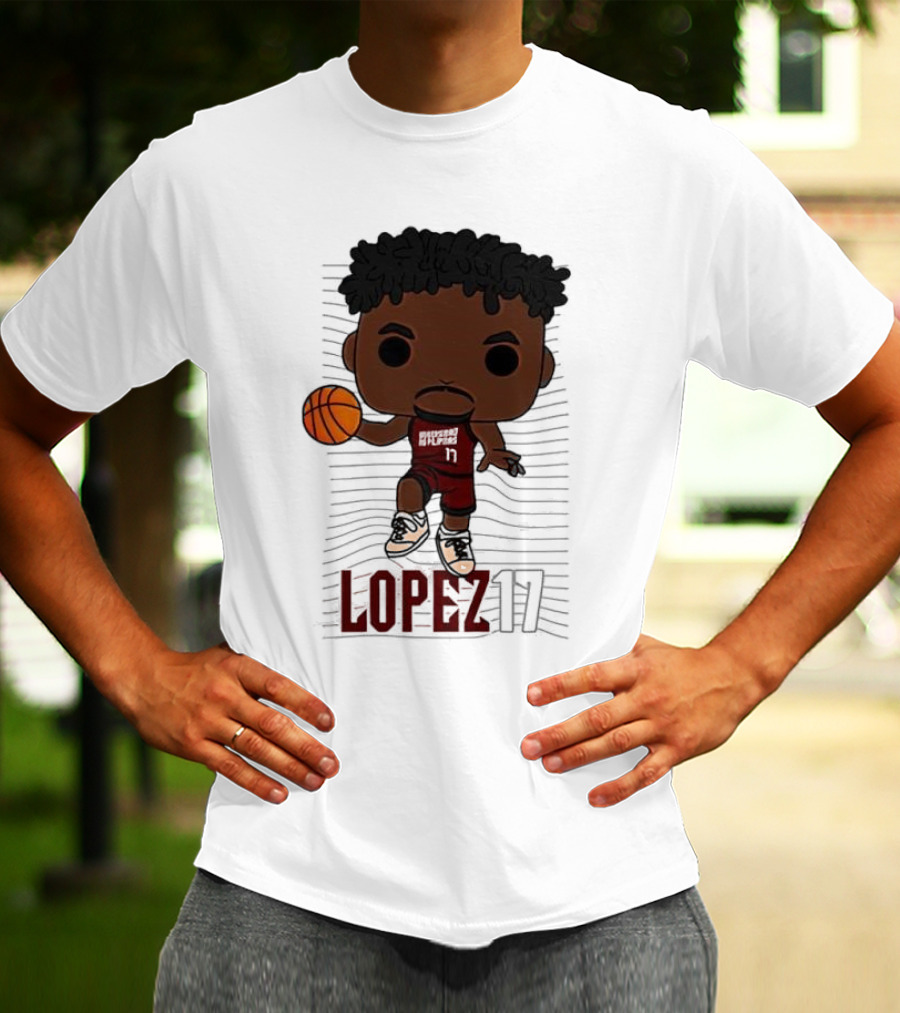 Lopez 17 Basketball Chibi Dribble T-Shirt