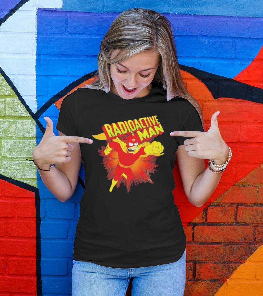 The Simpsons Radioactive Man Superhero Burst Action T-Shirt