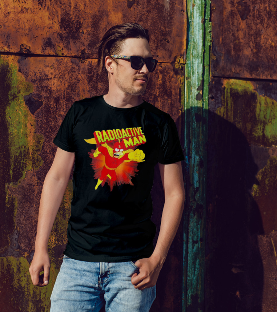 The Simpsons Radioactive Man Superhero Burst Action T-Shirt