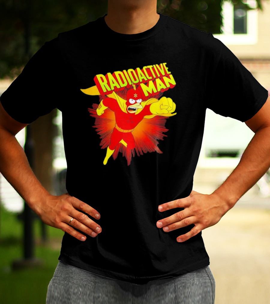 The Simpsons Radioactive Man Superhero Burst Action T-Shirt