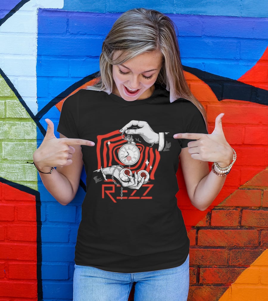 Rezz Hypnotic Timepiece Artwork With Pocket Watch And Optical Illusion T-Shirt